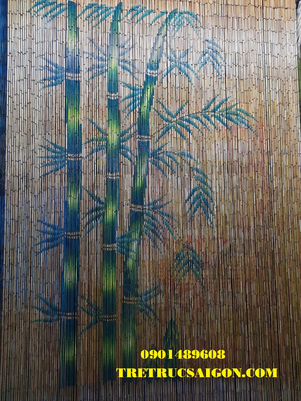 mành trúc cảnh cây tre