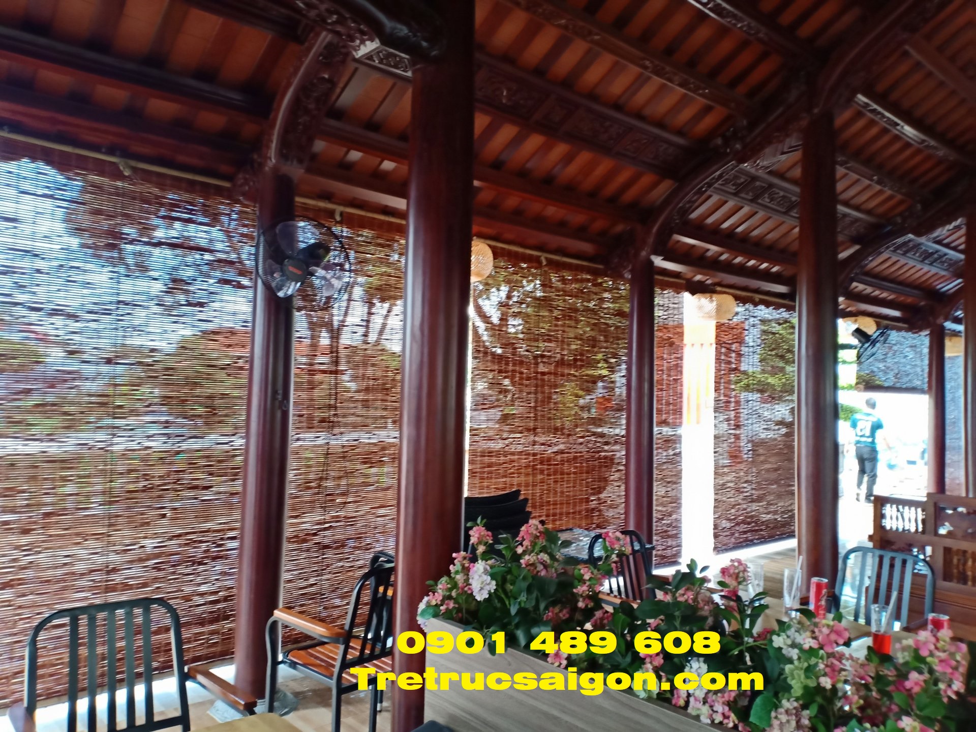 mành tre che nắng nhà gỗ quận 9