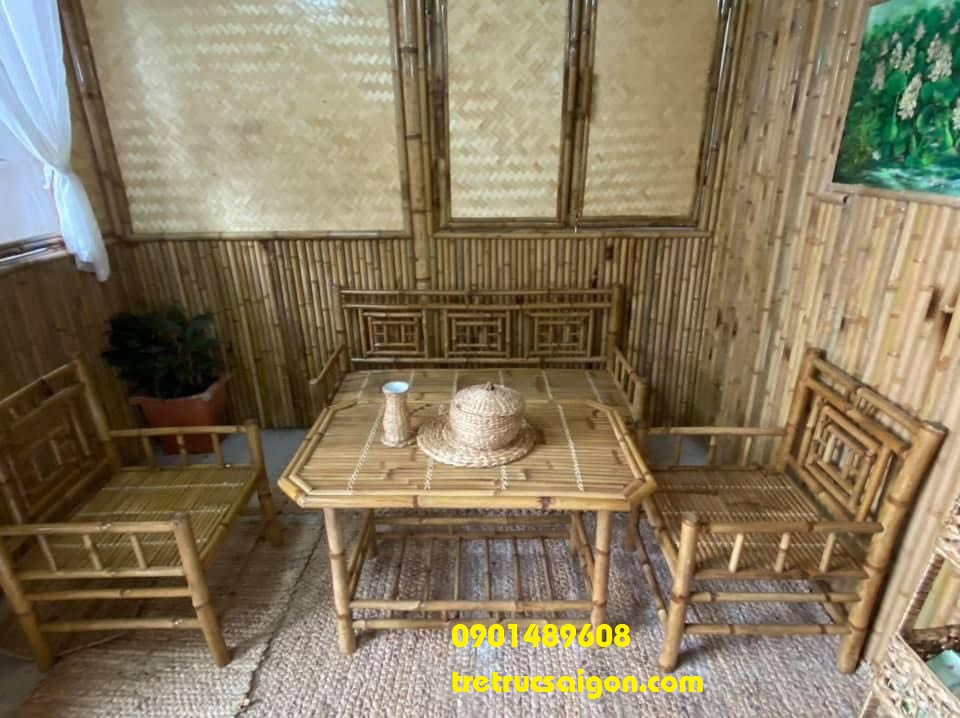 bàn ghế sofa tre