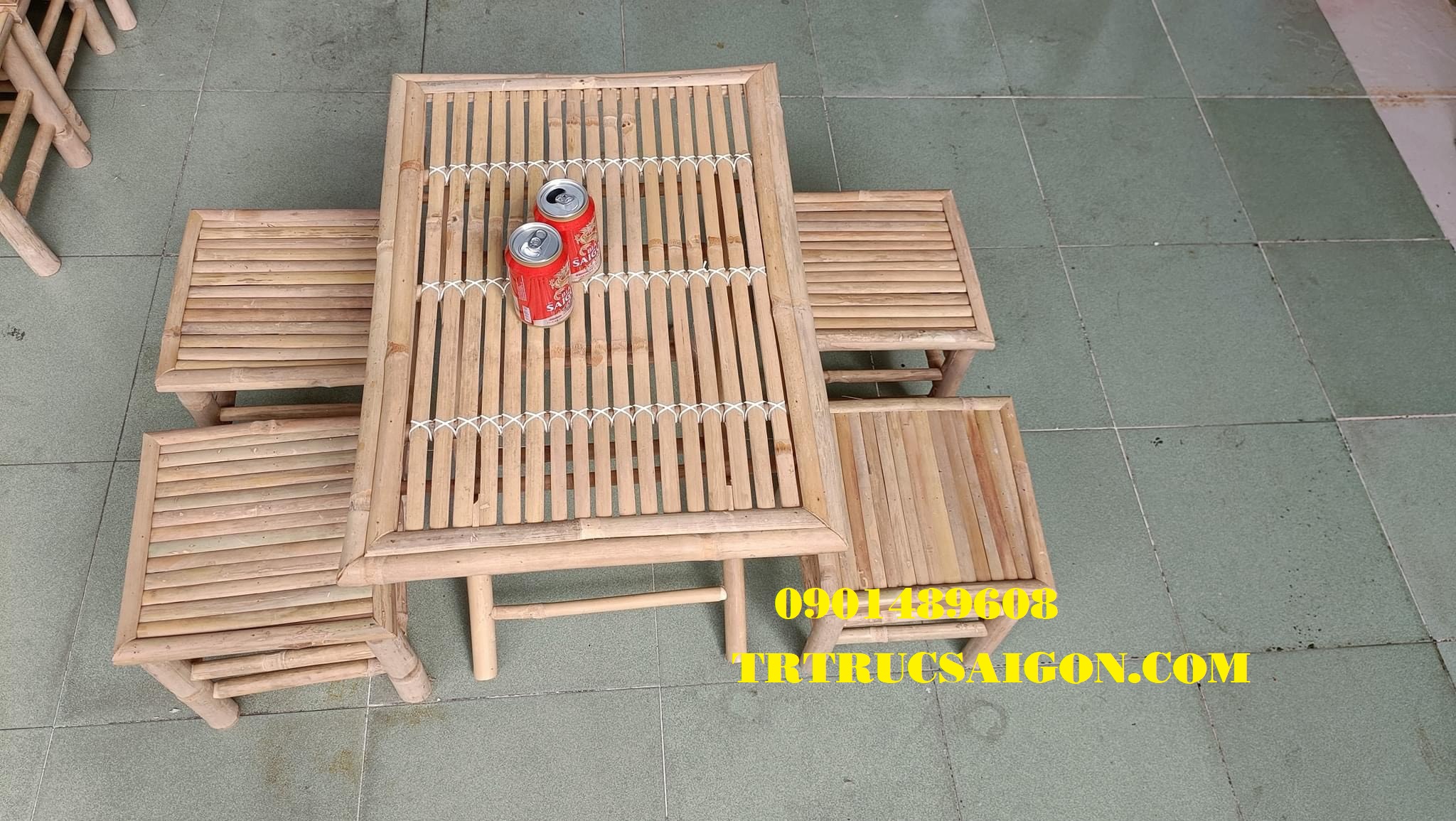 bàn ghế tre tết 