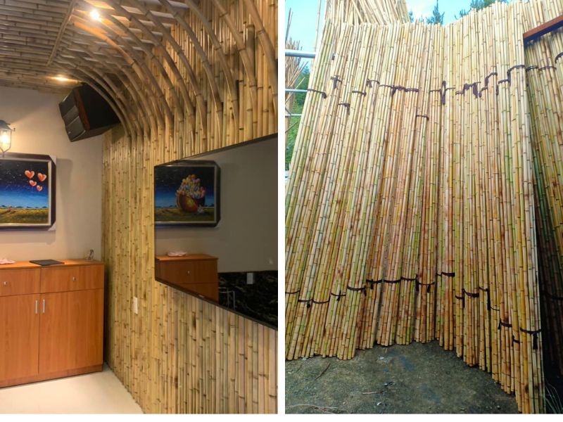 cây trúc ốp tường