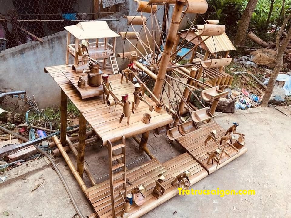 sáng tạo từ tre trúc làm guống nước