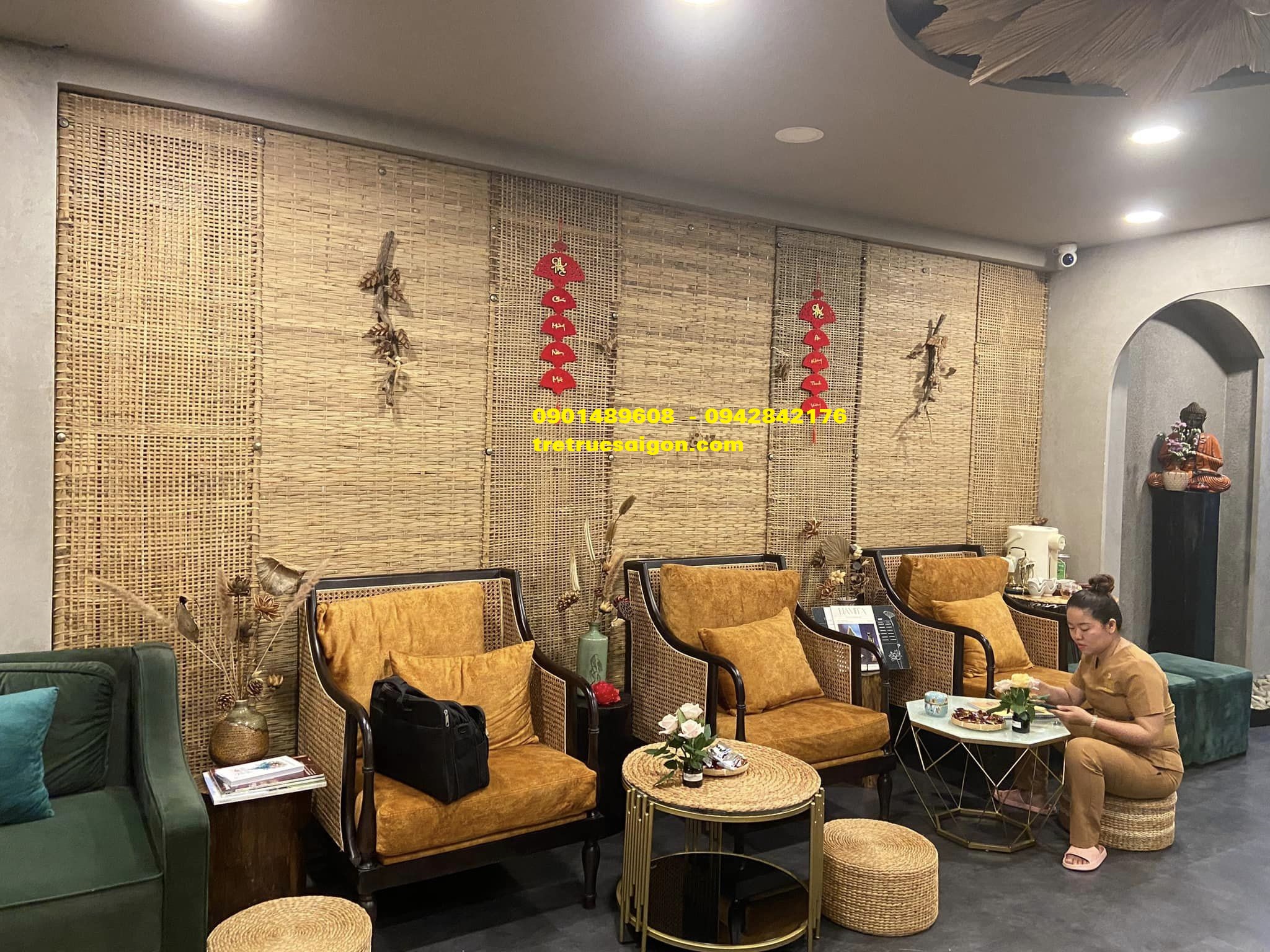 liếp tre ốp tường