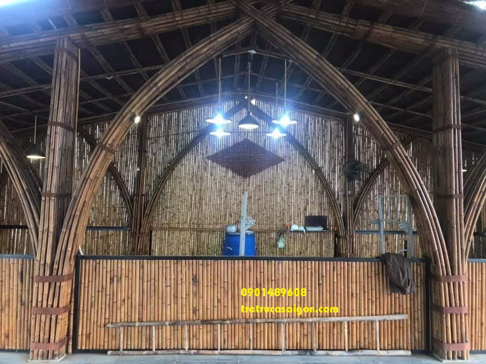 thi công cổng chào tre