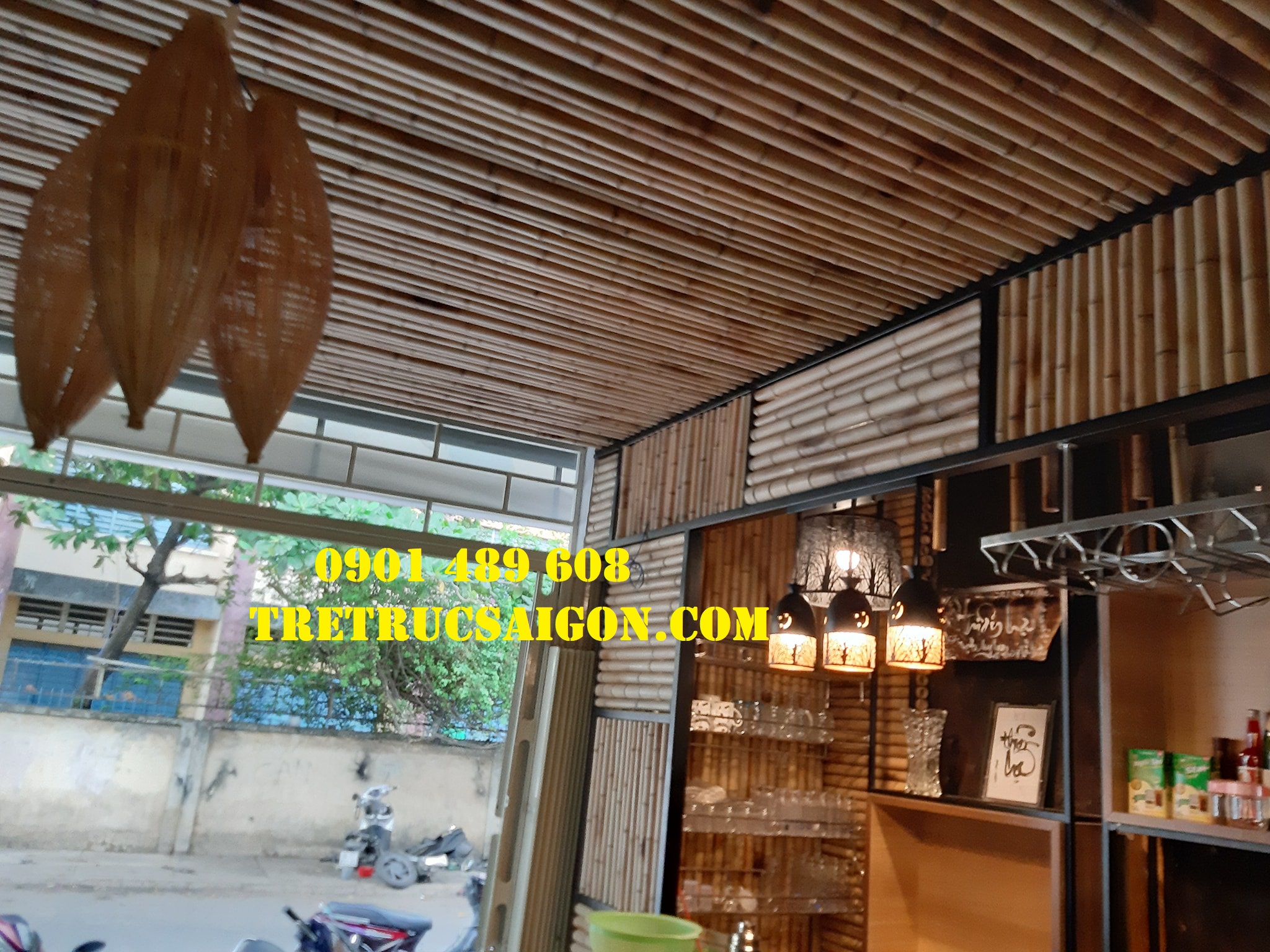ốp trần tre