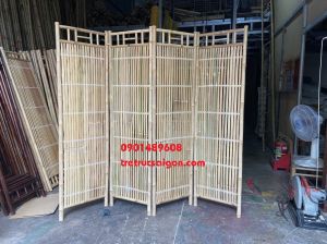 Bình phong nan tre đan đẹp mộc mạc