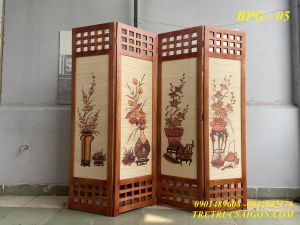 BÌNH PHONG GỖ TỨ BÌNH KHUNG VUÔNG