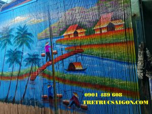 Rèm ống trúc nghệ thuật trang trí