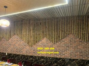 THI CÔNG ỐP TRÚC LÊN TƯỜNG 