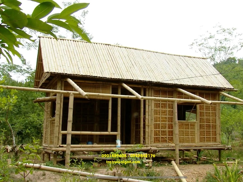 thi công chòi tre