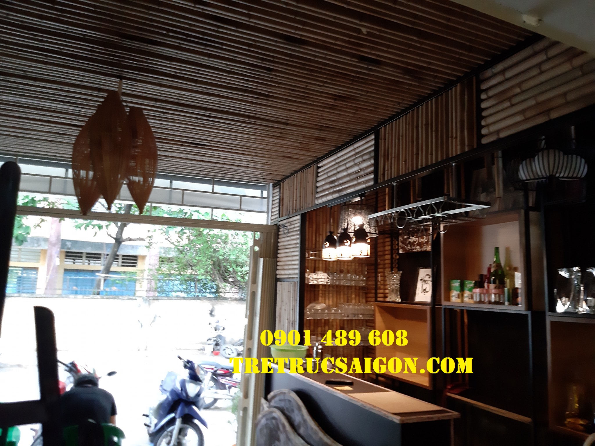 ốp trần tre